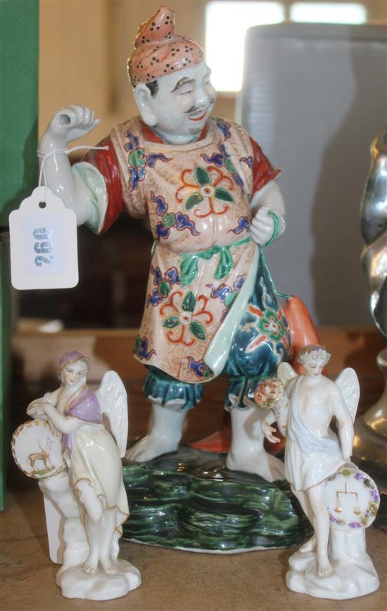 Japanese figure and a pair of German figures (3)